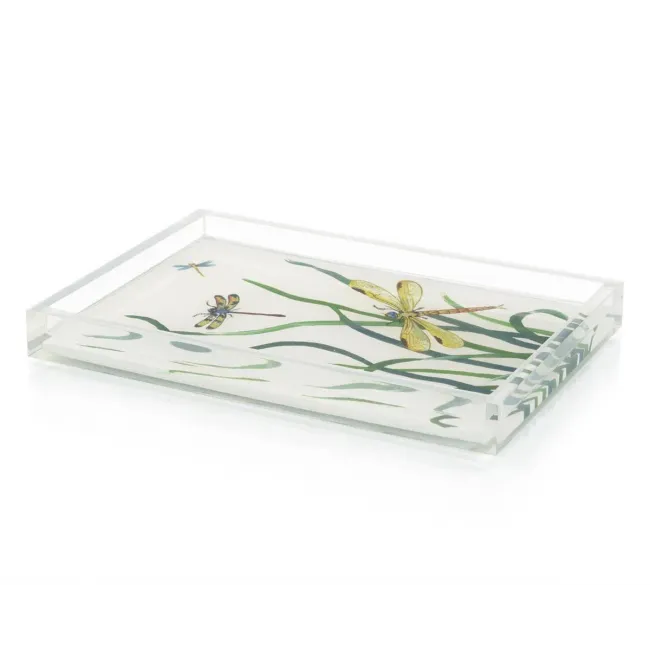 John Richard Mirrored Tray with Alabaster Handles