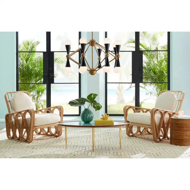 Jonathan Adler Riviera Lounge Chair Rattan | Gracious Style