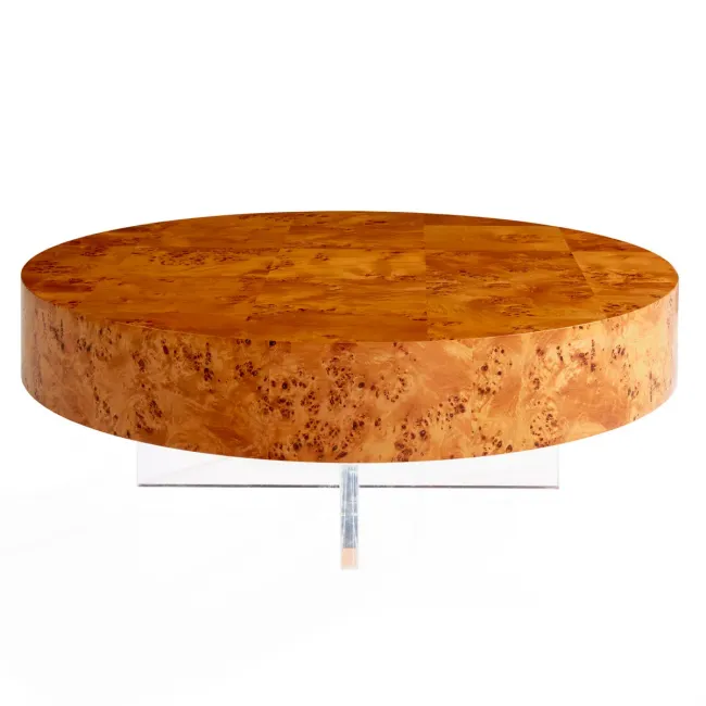 Bond Round Cocktail Table Burled Mappa