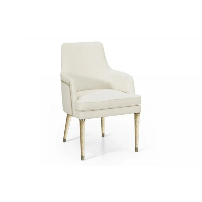 Water Shoal Linen & Grass Cloth Host Chair