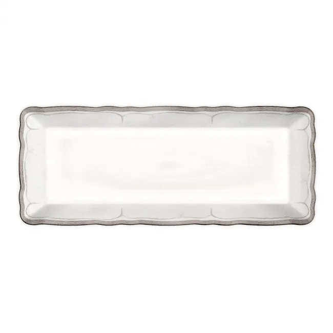 Rustica Antique White Melamine Baguette Tray 15" x 6"