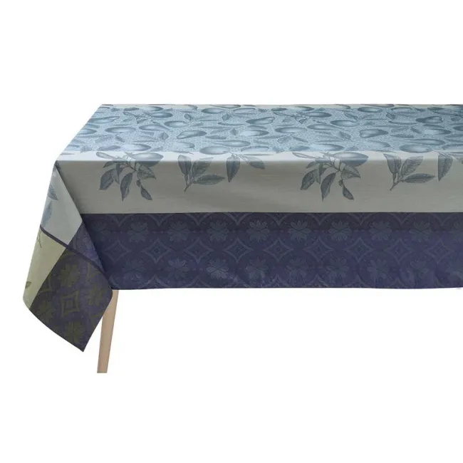 Arriere-Pays Blue Coated Tablecloth 69" x 98"