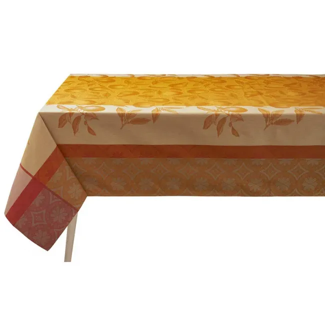 Arriere-Pays Orange Coated Tablecloth 69" x 126"