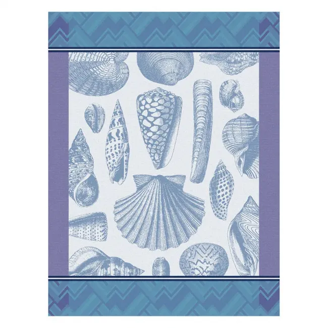 Coquillages Blue Tea Towel 24" x 31"
