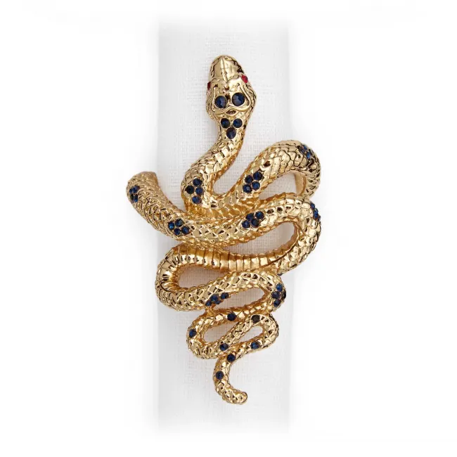 Snake Gold + Blue Crystals Napkin Jewels