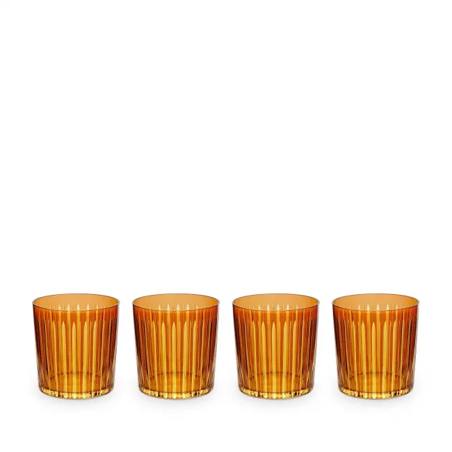 Prism Amber Double Old Fashioned Glasses, Set of 4