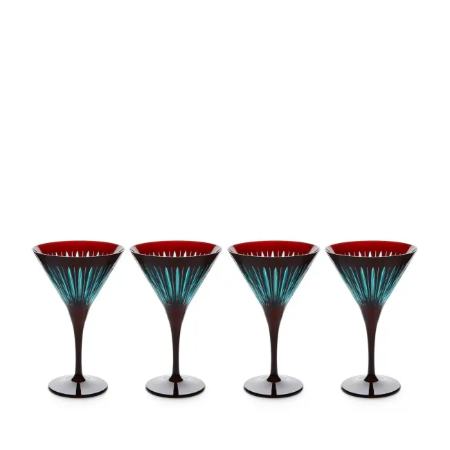 Prism Bordeaux Martini Glasses, Set of 4