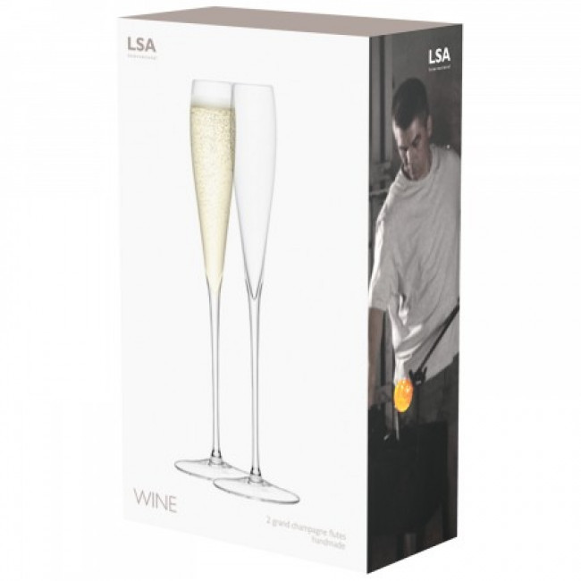 LSA Savoy Champagne Flute Set 2 200ml Clear