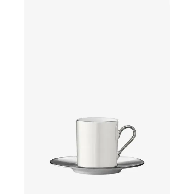 Palazzo Coffee Cup & Saucer 3.5 oz Pearl/Platinum
