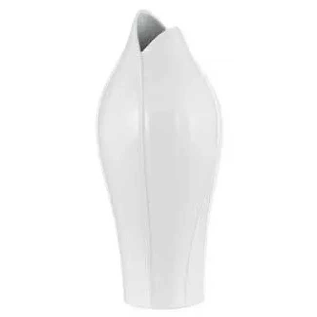 Dressed in White Fish Mouth Vase 11.5"