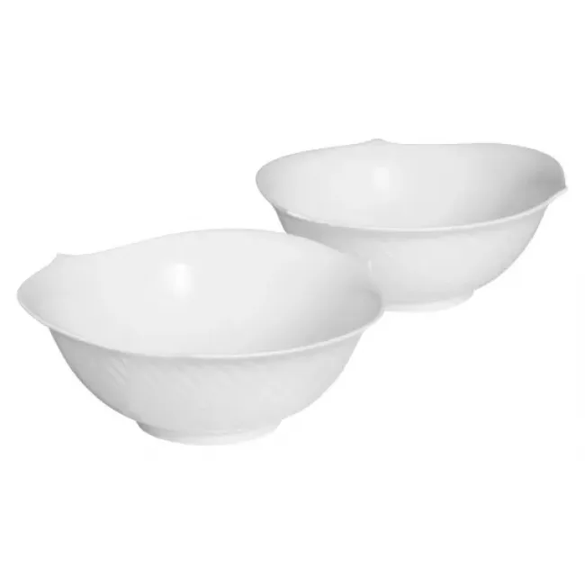 Waves Relief White Compote Dish