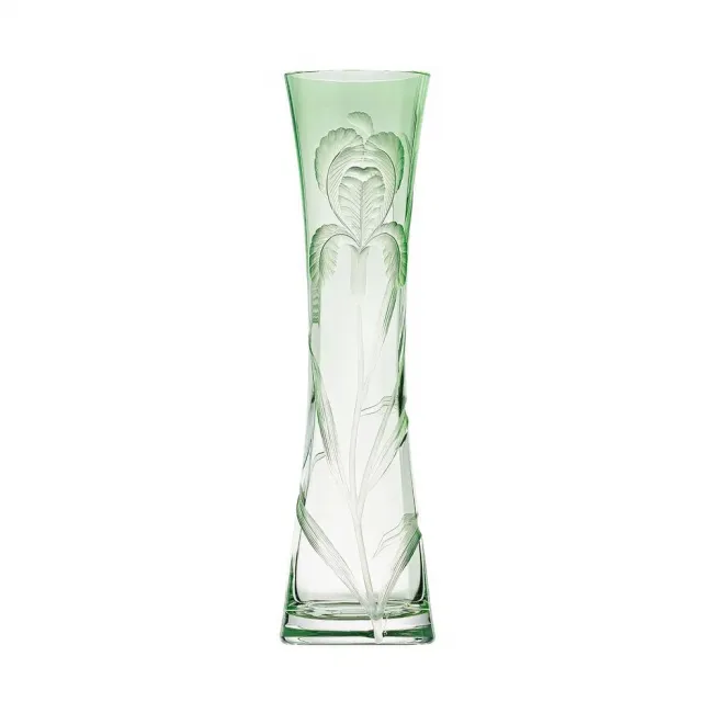 Sinorita Underlaid Vase Optic, Engraving Iris Green 35 Cm