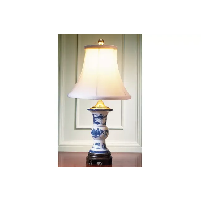 Blue Canton Shang Vase Lamp 20"