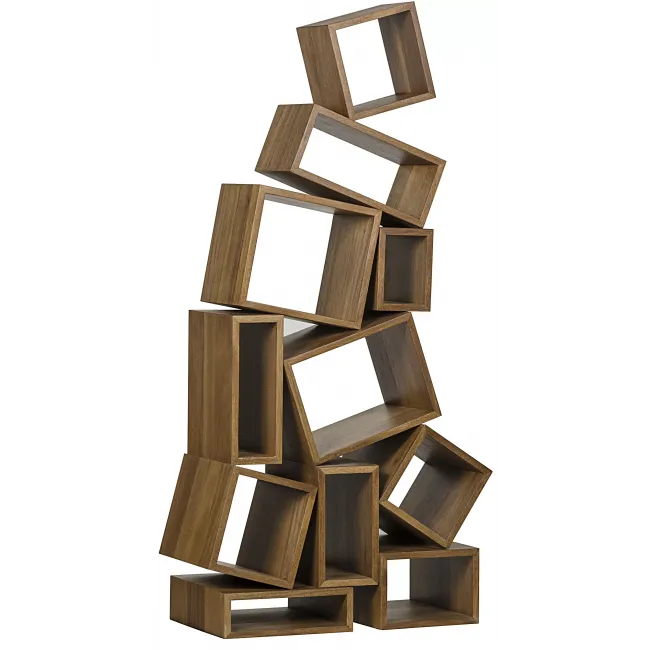 Cubist Bookcase, Dark Walnut