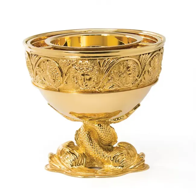 Caviar Cup with Dolphins Silver Gilt