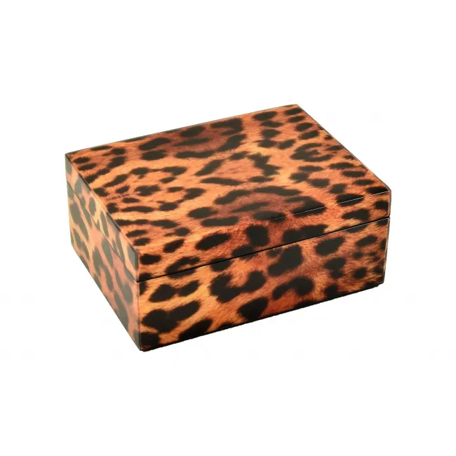 Lacquer Cheetah Medium Box 8" x 6" x 3.5"H