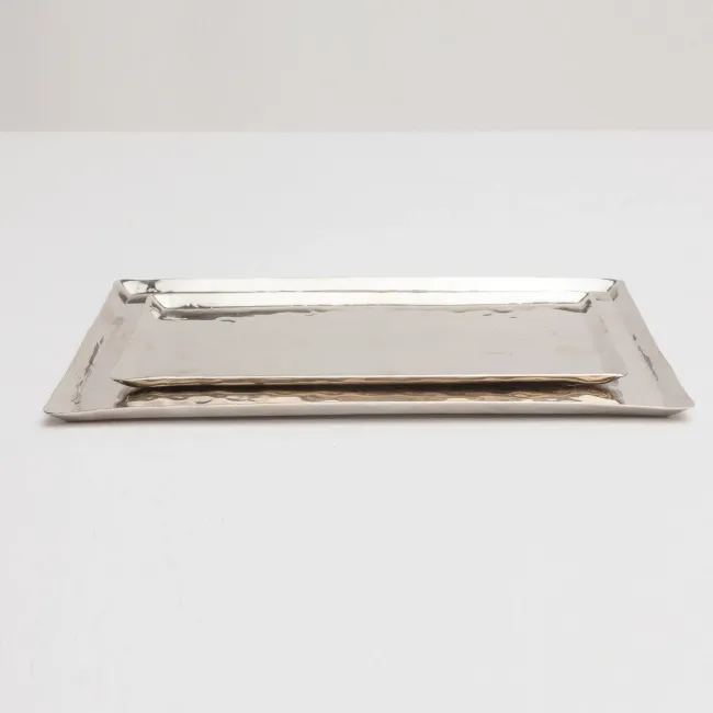 Stanford Gray Nested Trays Nickel, Set Of 2