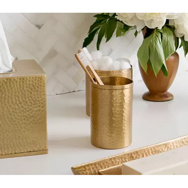 Pigeon & Poodle Verum Antique Brass Hammered Metal Bath Accessories