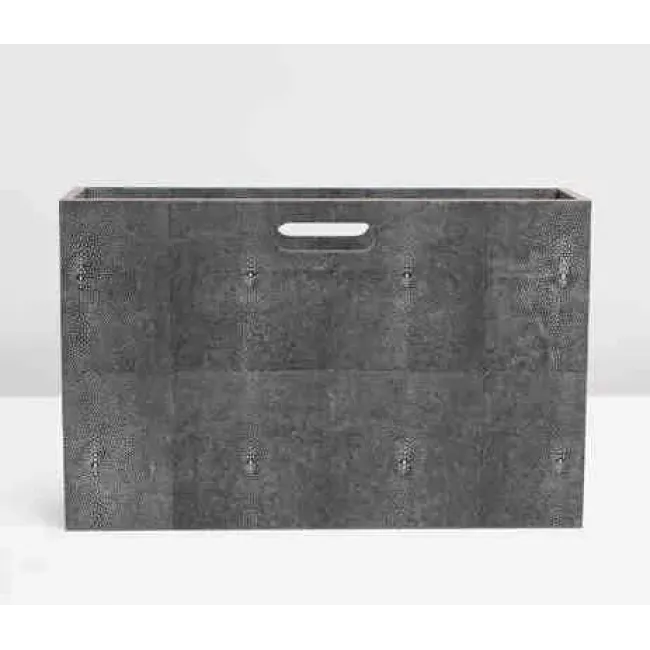 Bedford Cool Gray Magazine Holder Realistic Faux Shagreen