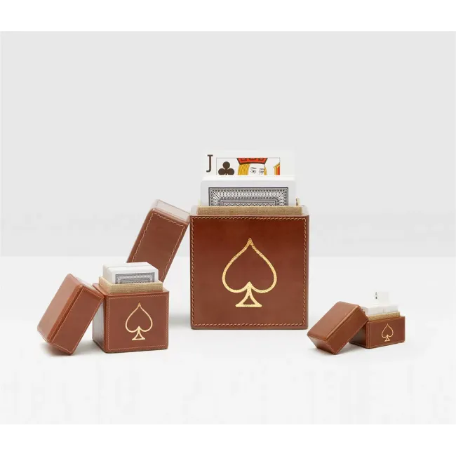 Aira Tobacco Full-Grain Leather Playing Card Box Set