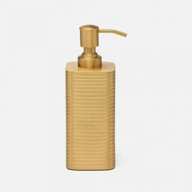 Adelaide Matte Gold Soap Pump Square Straight Brass