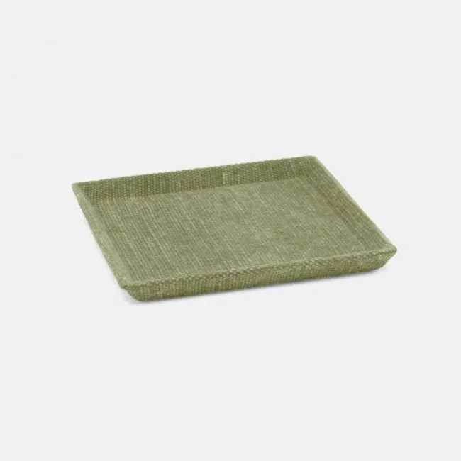 Dresden Light Green Tray Square Small Cotton Jute Pack/2