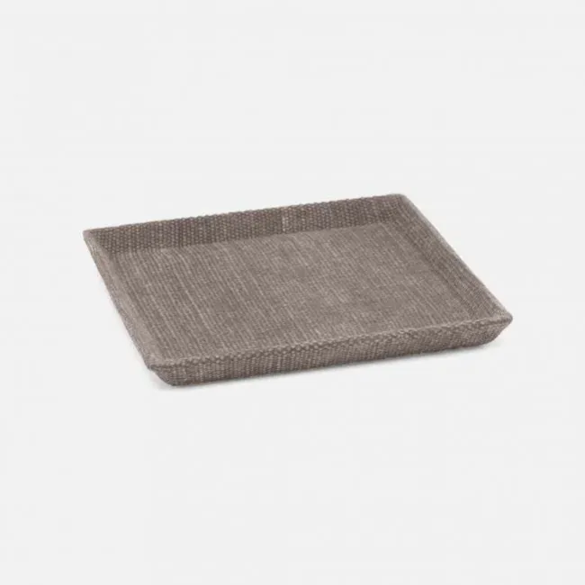 Dresden Light Gray Tray Square Small Cotton Jute Pack/2