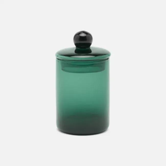 Darby Smokey Green Small Canister Handblown Glass