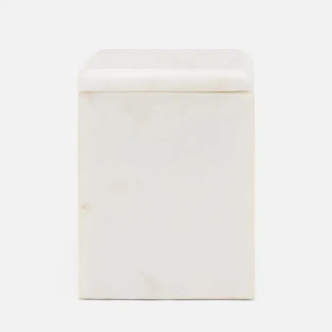 Kavala White Canister Small Rounded Edges Marble