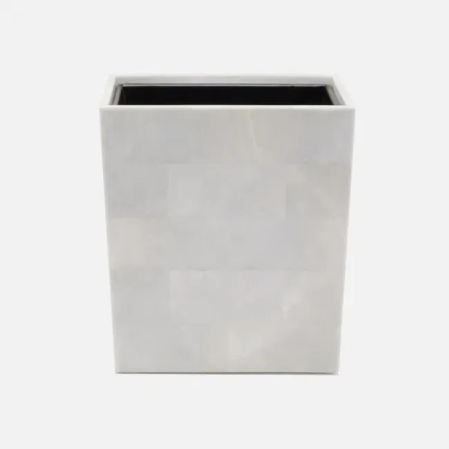 Milan White Wastebasket Rectangular Tapered Romblon Stone