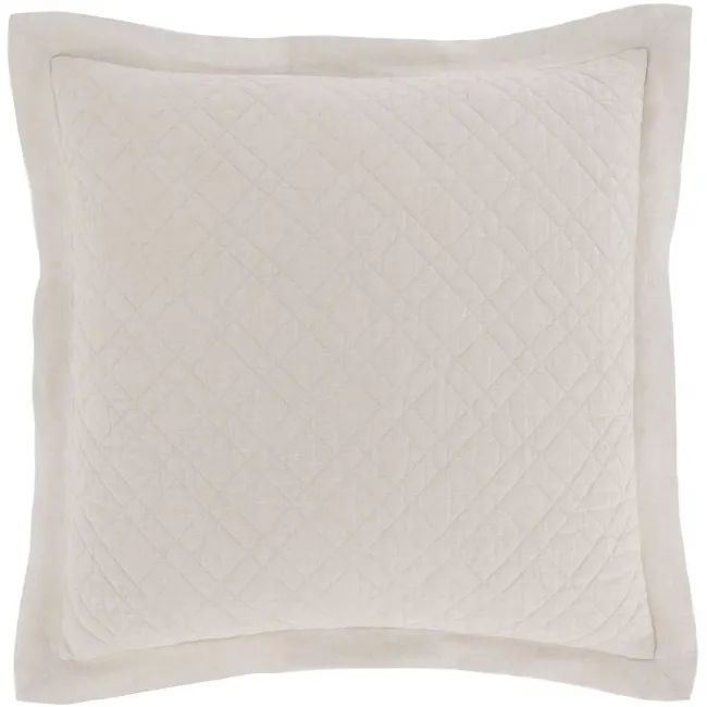 Washed Linen Natural Quilted Sham King 20" x 36"