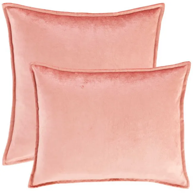 Panne Velvet Coral Pillow 20" Square