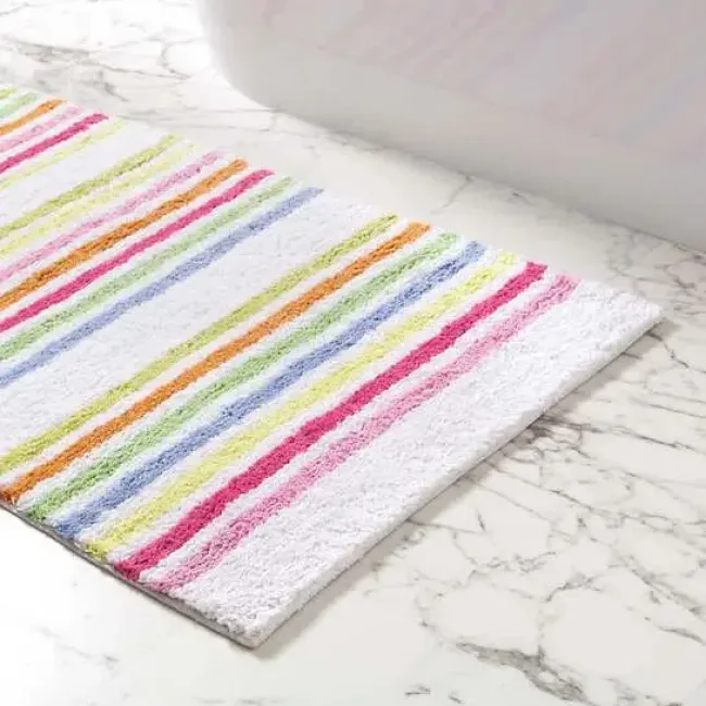 Carnival Stripe Multi Bath Rug  Pine Cone Hill by Annie Selke