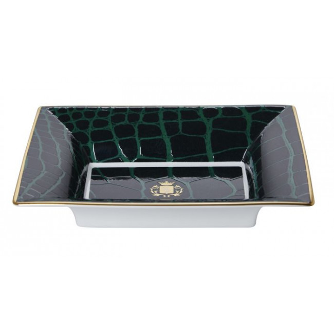 Alligator Emerald Vide Poche/Jewelry Tray 7.5 x 6 x 1.5 in
