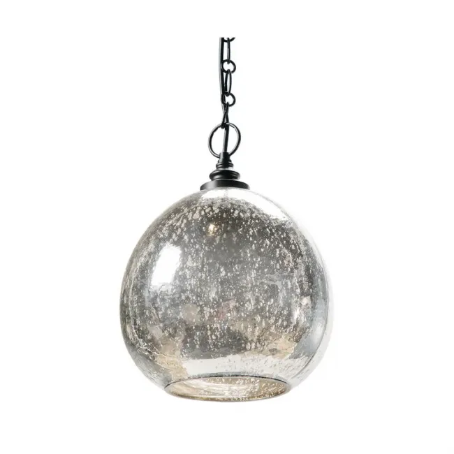 Glass Float Pendant, Antique Mercury