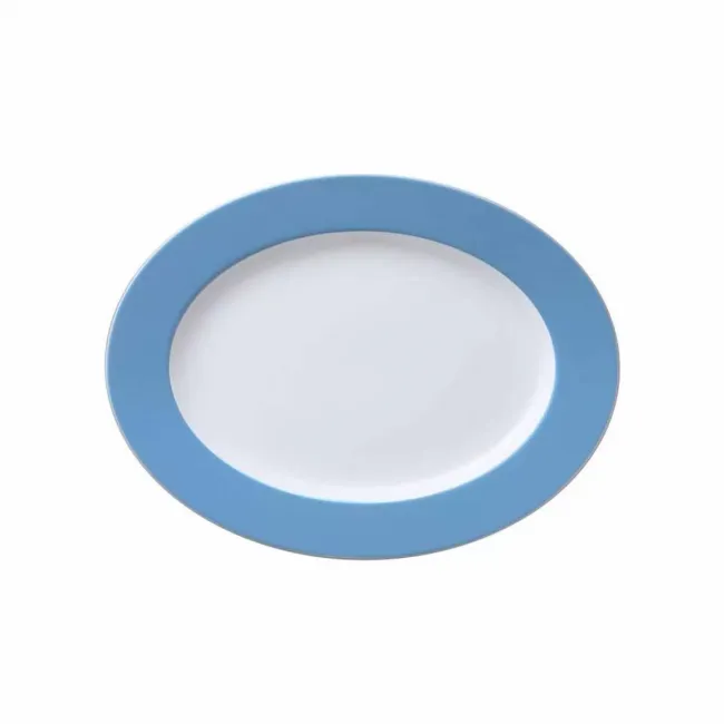 Sunny Day Waterblue Serving Platter Oval 13 in