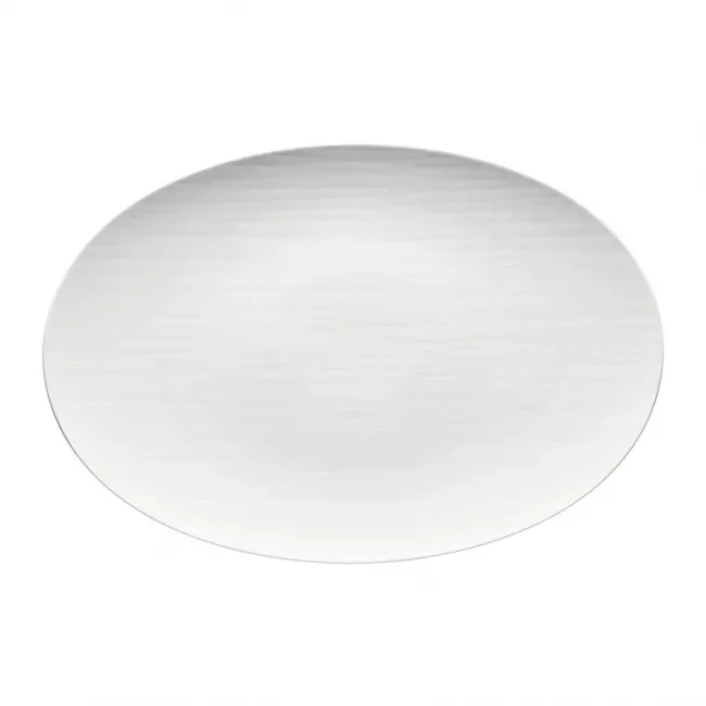 Mesh White Platter Flat Oval 15 in