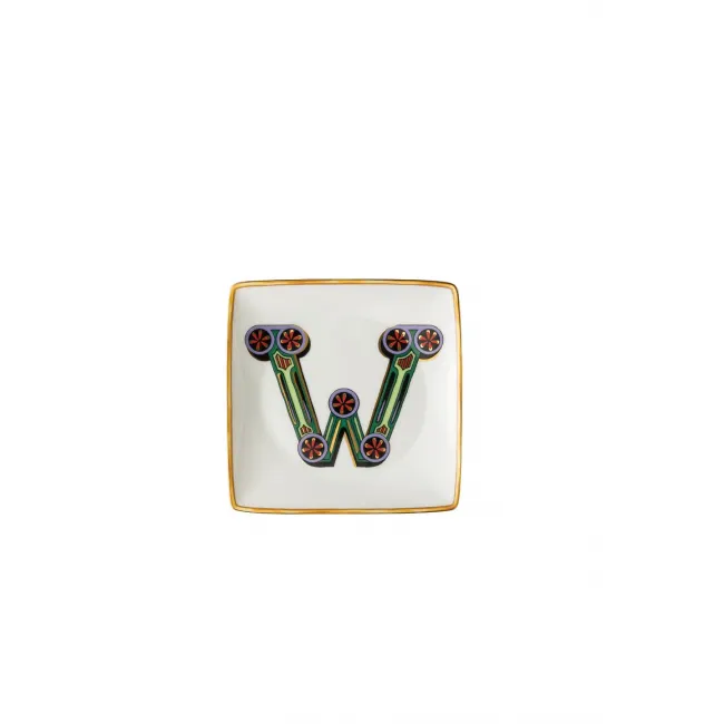 Holiday Alphabet Canape Dish W 4 3/4 in Square