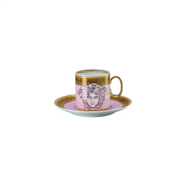 Medusa Amplified Pink Coin Coffee Cup & Saucer 6 in 6 in