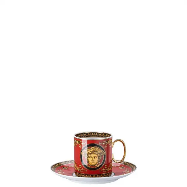 Medusa Red Modern Coffee Cup & Saucer 6 in, 6 oz
