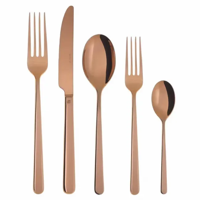 Linear Pvd Copper Dessert Fork 6 7/8 in 18/10 Stainless Steel Pvd Mirror