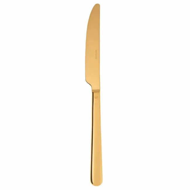 Linear Pvd Gold Table Knife Solid Handle 9 1/4 in 18/10 Stainless Steel Pvd Mirror
