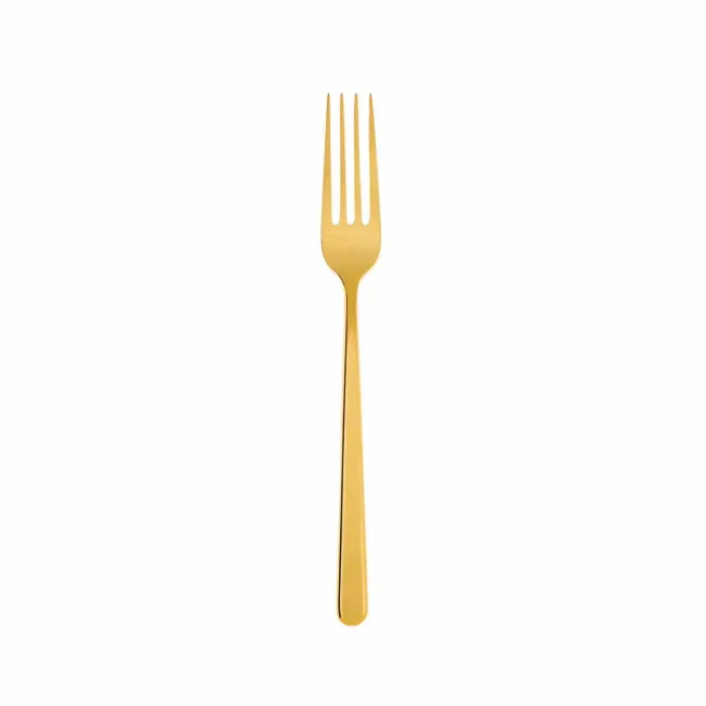 Linear Pvd Gold Dessert Fork 6 7/8 in 18/10 Stainless Steel Pvd Mirror