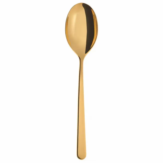 Linear Pvd Gold Serving Spoon 9 1/4 in 18/10 Stainless Steel Pvd Mirror