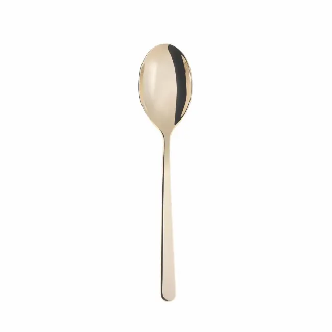 Linear Pvd Champagne Dessert Spoon 6 7/8 in 18/10 Stainless Steel Pvd Mirror