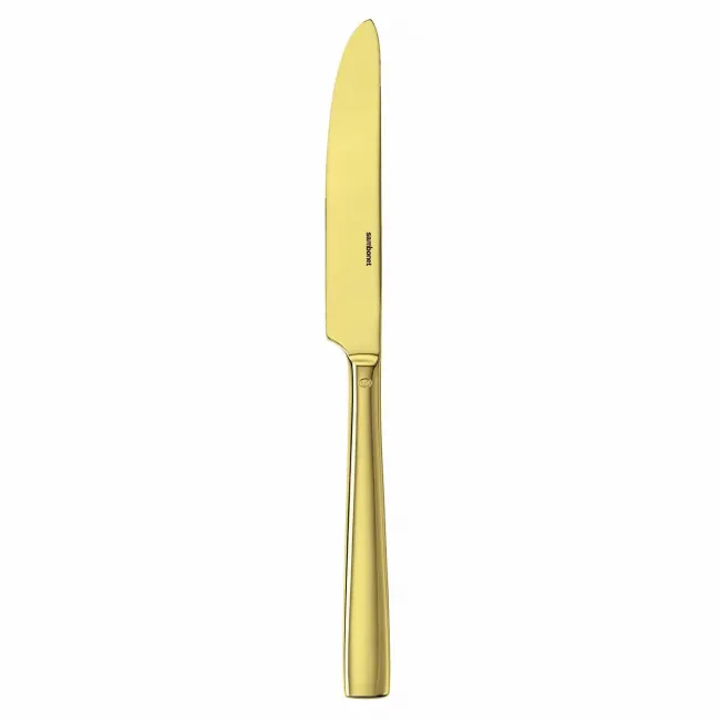Flat Pvd Gold Table Knife Solid Handle 9 5/16 in 18/10 Stainless Steel Pvd Mirror (Special Order)