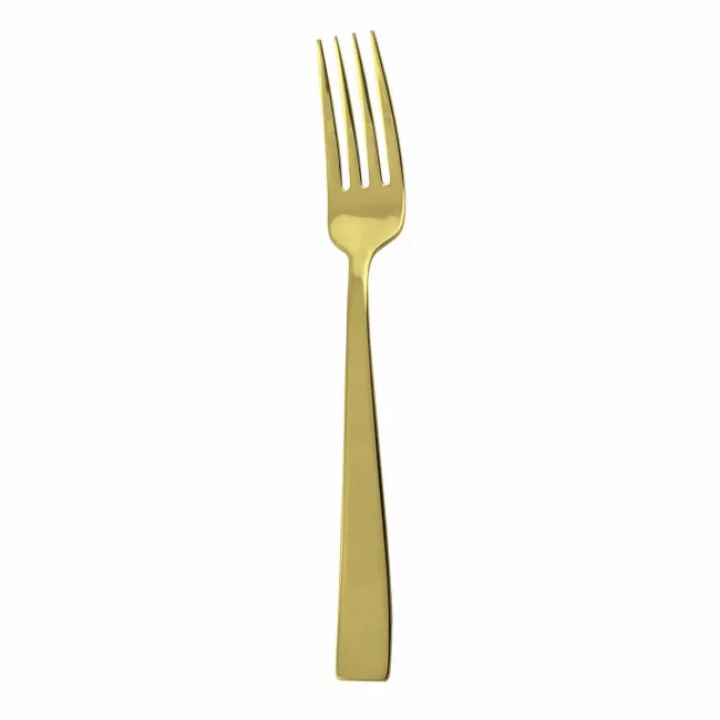 Flat Pvd Gold Serving Fork 9 5/8 in 18/10 Stainless Steel Pvd Mirror (Special Order)