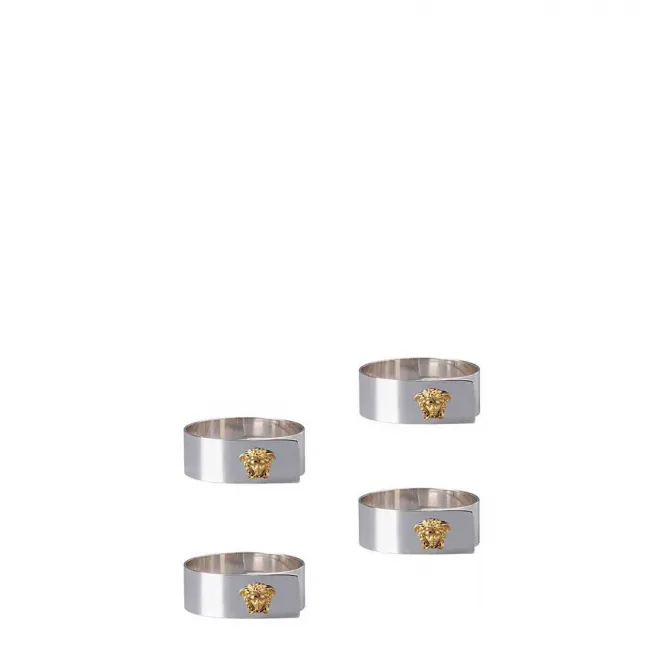 Medusa Set of 4 Napkin Rings Silver-Gold