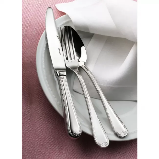 Ruban Croisè Silverplated Serving Fork 8 7/8 In On 18/10 Stainless Steel
