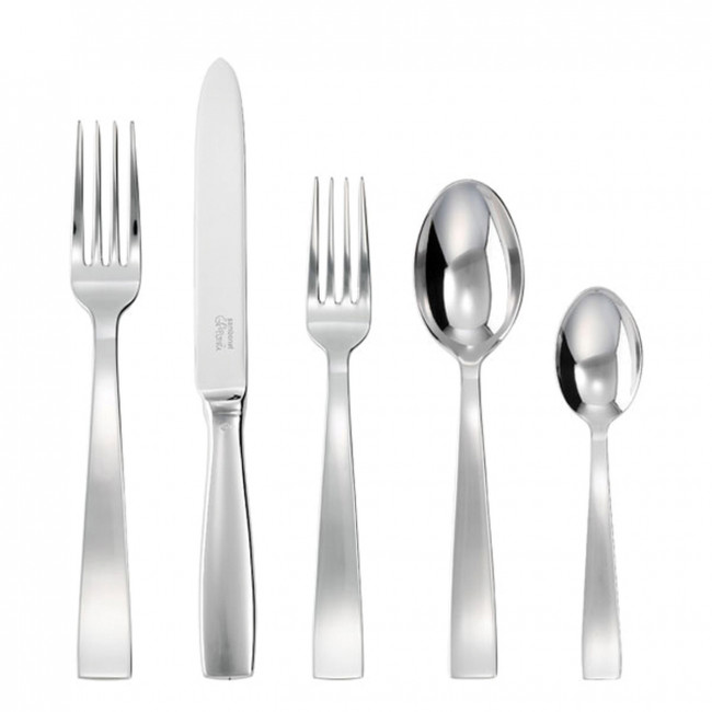 Gio Ponti Silverplated 5-Pc Place Setting Solid Handle On 18/10 Stainless Steel
